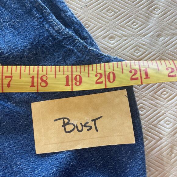 Boho Denim Full Hippie Chic Summer Beach White Embroidered Paisley Floral M/L - Picture 11 of 11